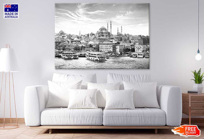 Istanbul City in Turkey B&W Photograph Print 100% Australian Made