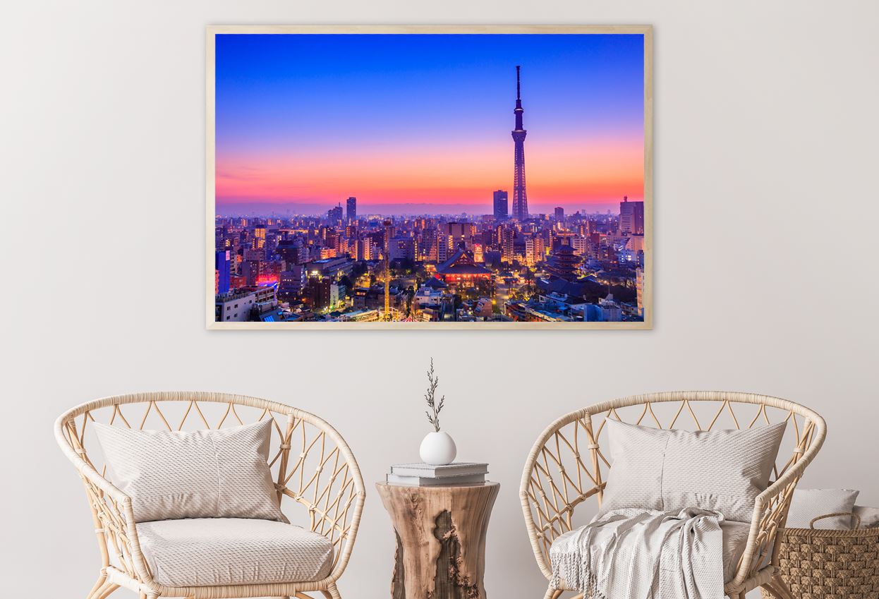 Tower with Tokyo City Skyline View Home Decor Premium Quality Poster Print Choose Your Sizes