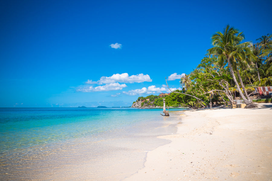 Tropical Beach & Blue Sky Scenery View Photograph Home Decor Premium Quality Poster Print Choose Your Sizes