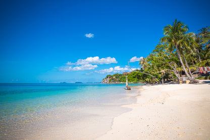 Tropical Beach & Blue Sky Scenery View Photograph Home Decor Premium Quality Poster Print Choose Your Sizes