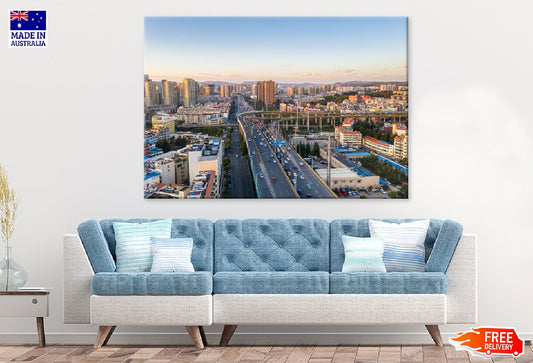 Elevated Road Kunming City Sunset View Photograph Print 100% Australian Made