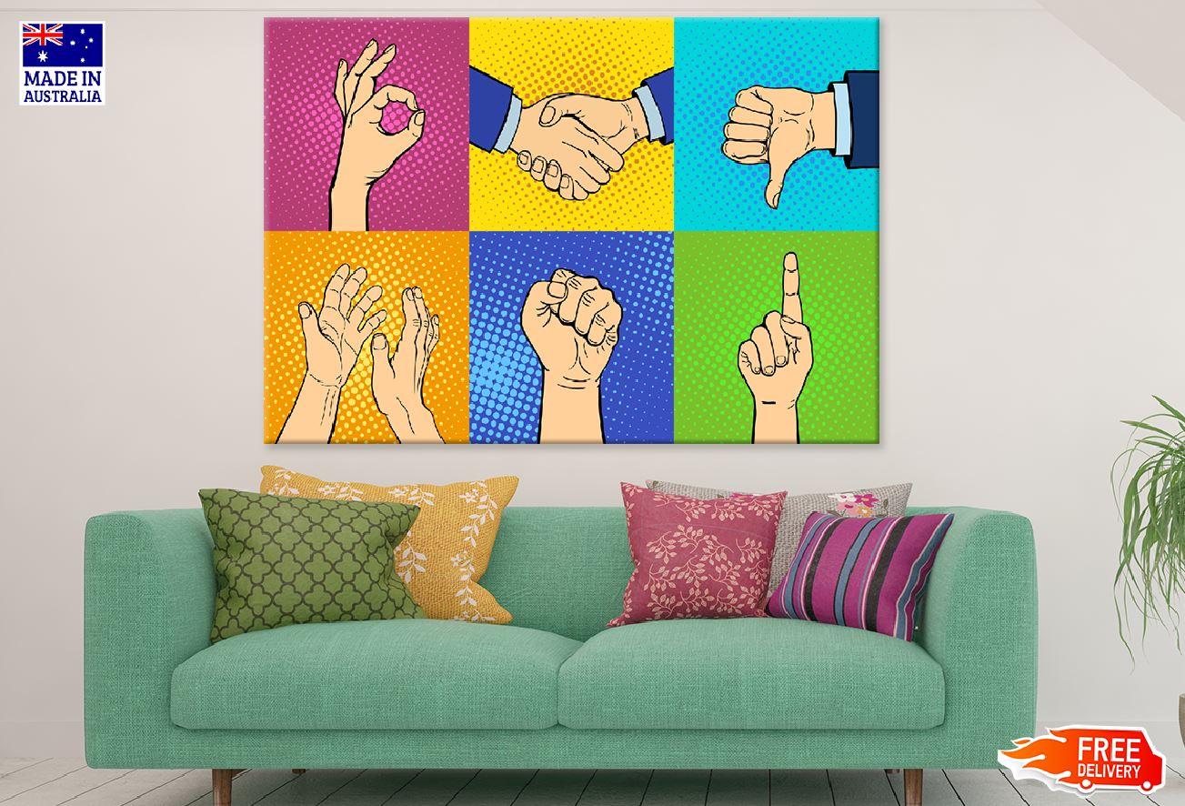 Hand Signs Illustration Print 100% Australian Made