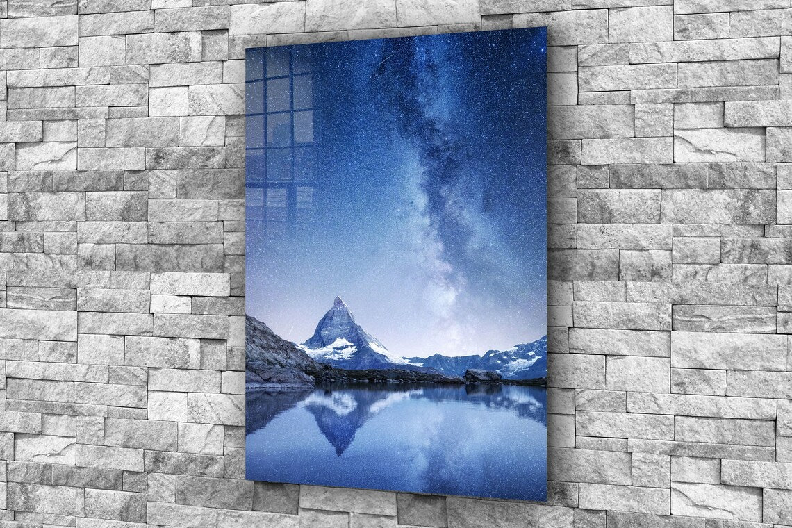 Milky Way Matterhorn Print Tempered Glass Wall Art 100% Made in Australia Ready to Hang