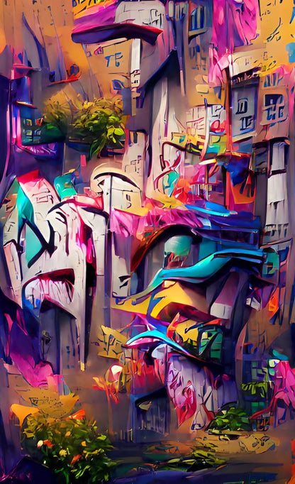 Street Graffiti Abstract Colorful Design Print 100% Australian Made