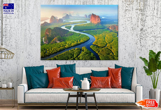 Phang nga Bay & Mountains Aerial Photograph Print 100% Australian Made