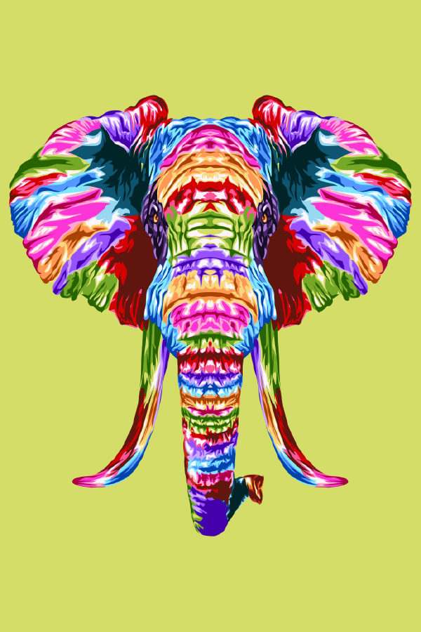 Colorful Elephant Abstract Design Print 100% Australian Made