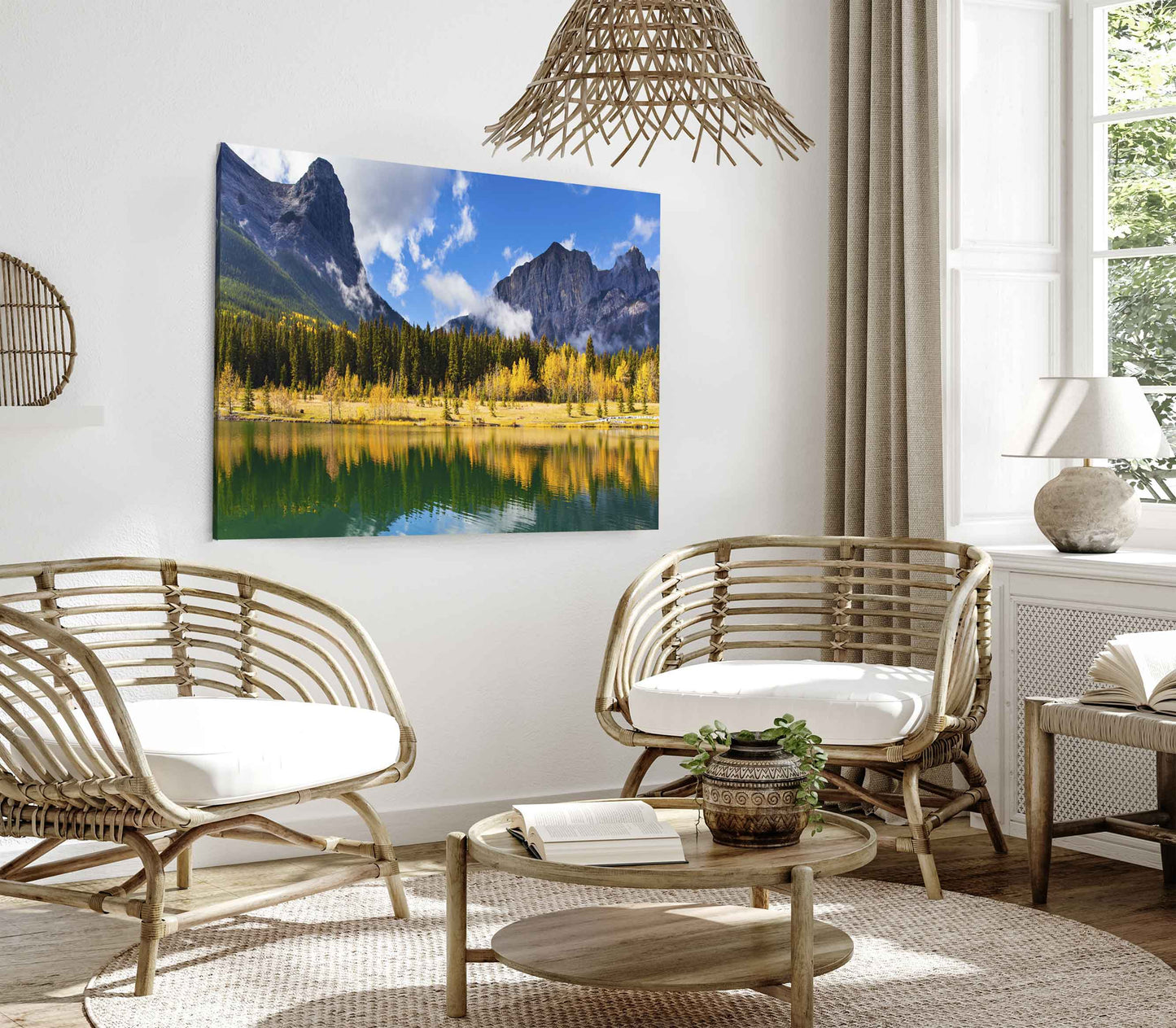 Bella Home Bright Autumn Forest Reflected Print Canvas Ready to hang