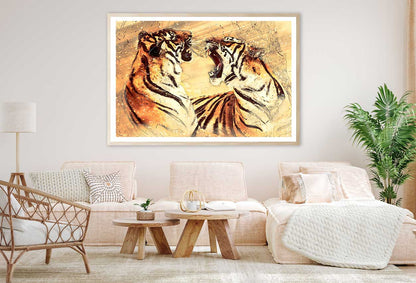 Bengal Tigers Oil Painting Art Home Decor Premium Quality Poster Print Choose Your Sizes