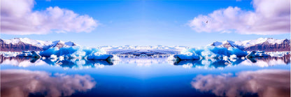 Panoramic Canvas Snow Field & Lake View Photograph High Quality 100% Australian Made Wall Canvas Print Ready to Hang