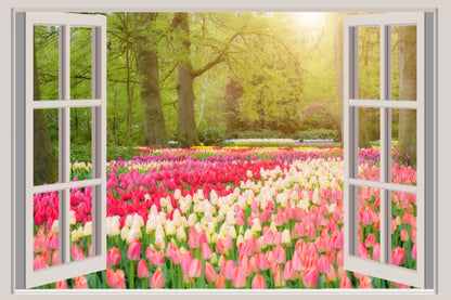 Stunning Floral Field View from Window Photograph Print 100% Australian Made