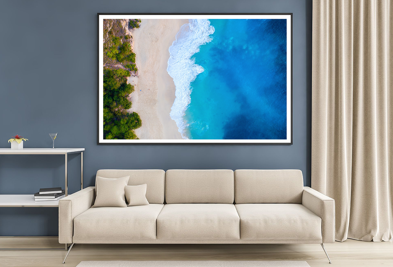 Aerial View At Sea & Beach Home Decor Premium Quality Poster Print Choose Your Sizes