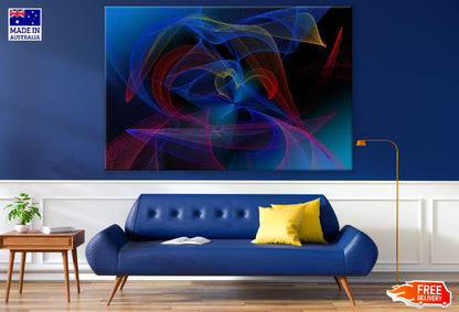 Red Blue & Yellow Digital Abstract Design Print 100% Australian Made