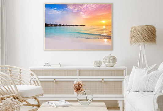 Sunset at Tropical Resort Sea View Photograph Home Decor Premium Quality Poster Print Choose Your Sizes