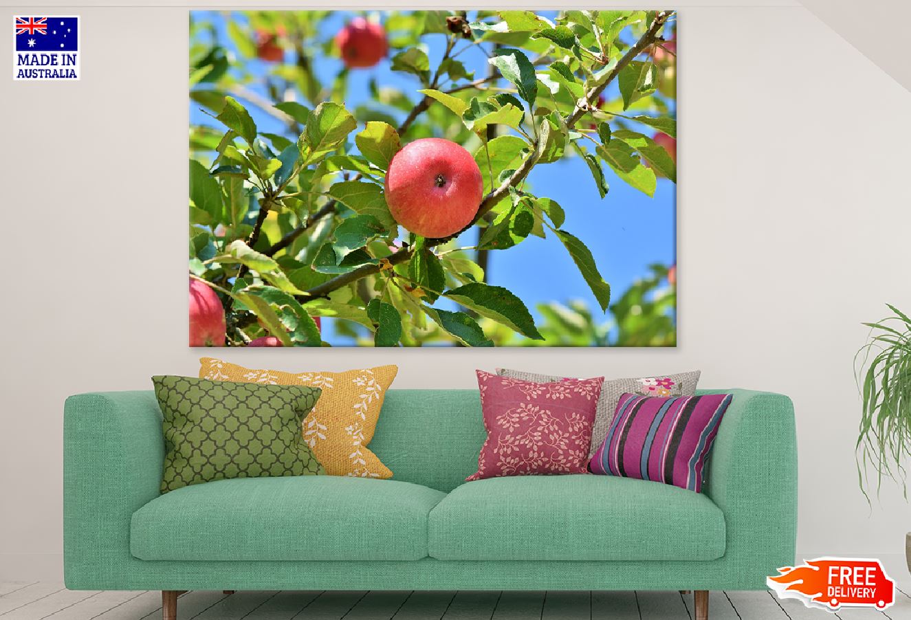 Apple on Tree Closeup Photograph Print 100% Australian Made