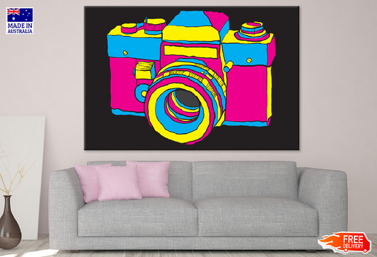Colorful Vintage Camera Illustration Print 100% Australian Made