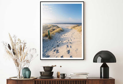 Dunes North Sea with Blue Sky Photograph Home Decor Premium Quality Poster Print Choose Your Sizes