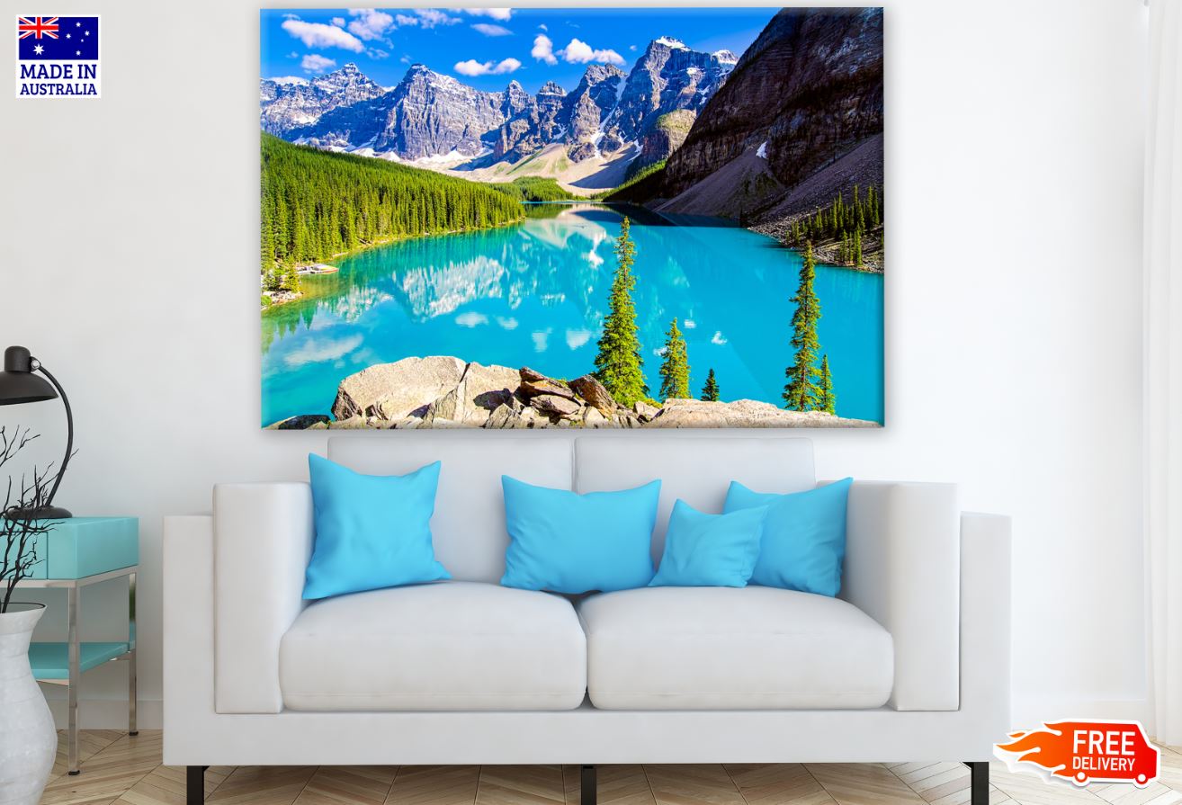 Majestic Mountain Lake Scenery Photograph in Canada Photograph Print 100% Australian Made