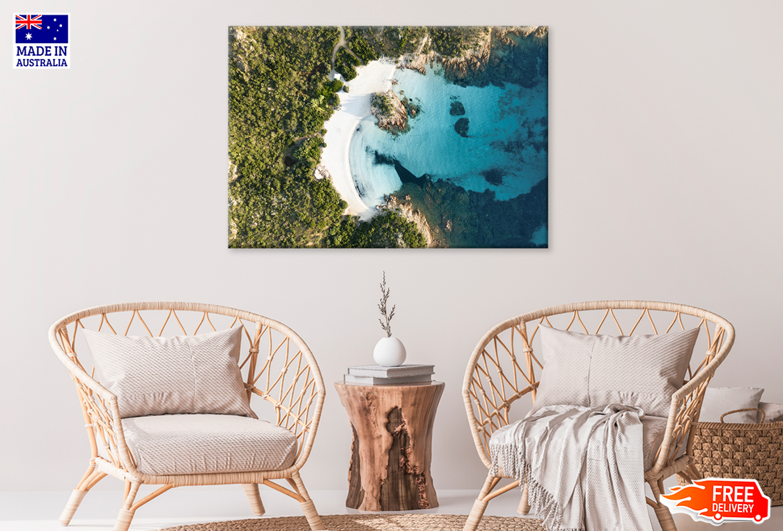 Mountain & Forest Sea Aerial View Print 100% Australian Made
