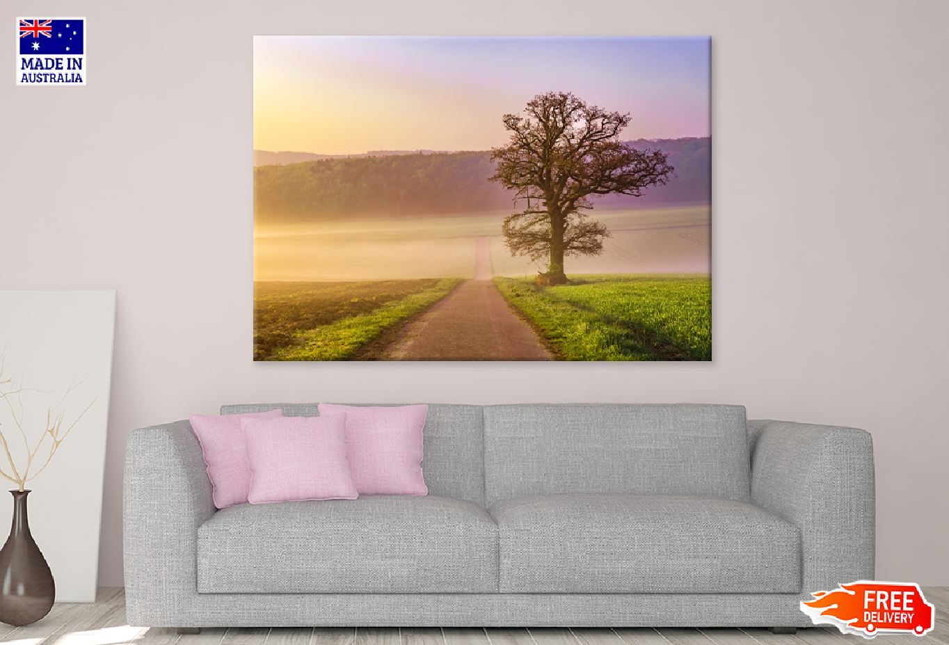 Tree in Misty Summer View Photograph Germany Print 100% Australian Made