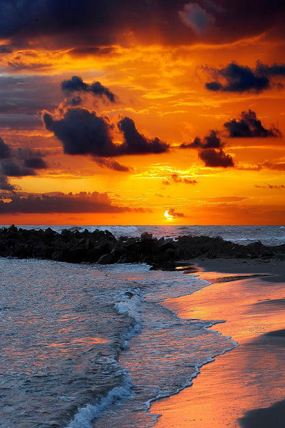 Sunset Sky Scenery in Beach View Photograph Print 100% Australian Made