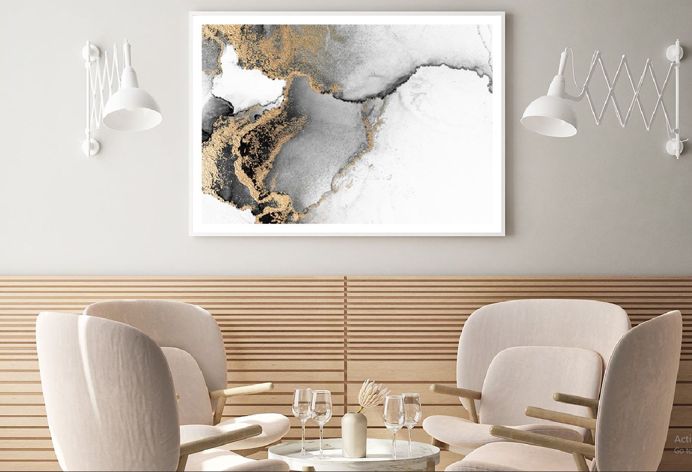 Black & Gold Liquid Line Abstract Design Home Decor Premium Quality Poster Print Choose Your Sizes