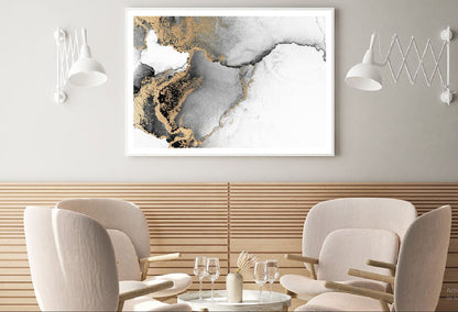 Black & Gold Liquid Line Abstract Design Home Decor Premium Quality Poster Print Choose Your Sizes