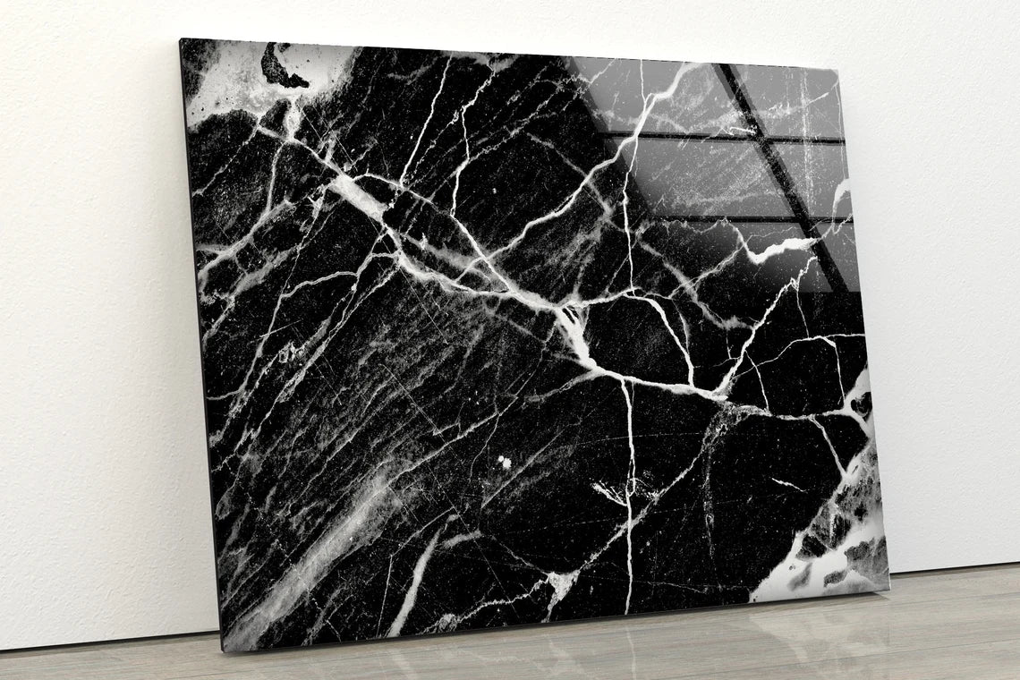 B&W Abstract Marble Design Acrylic Glass Print Tempered Glass Wall Art 100% Made in Australia Ready to Hang