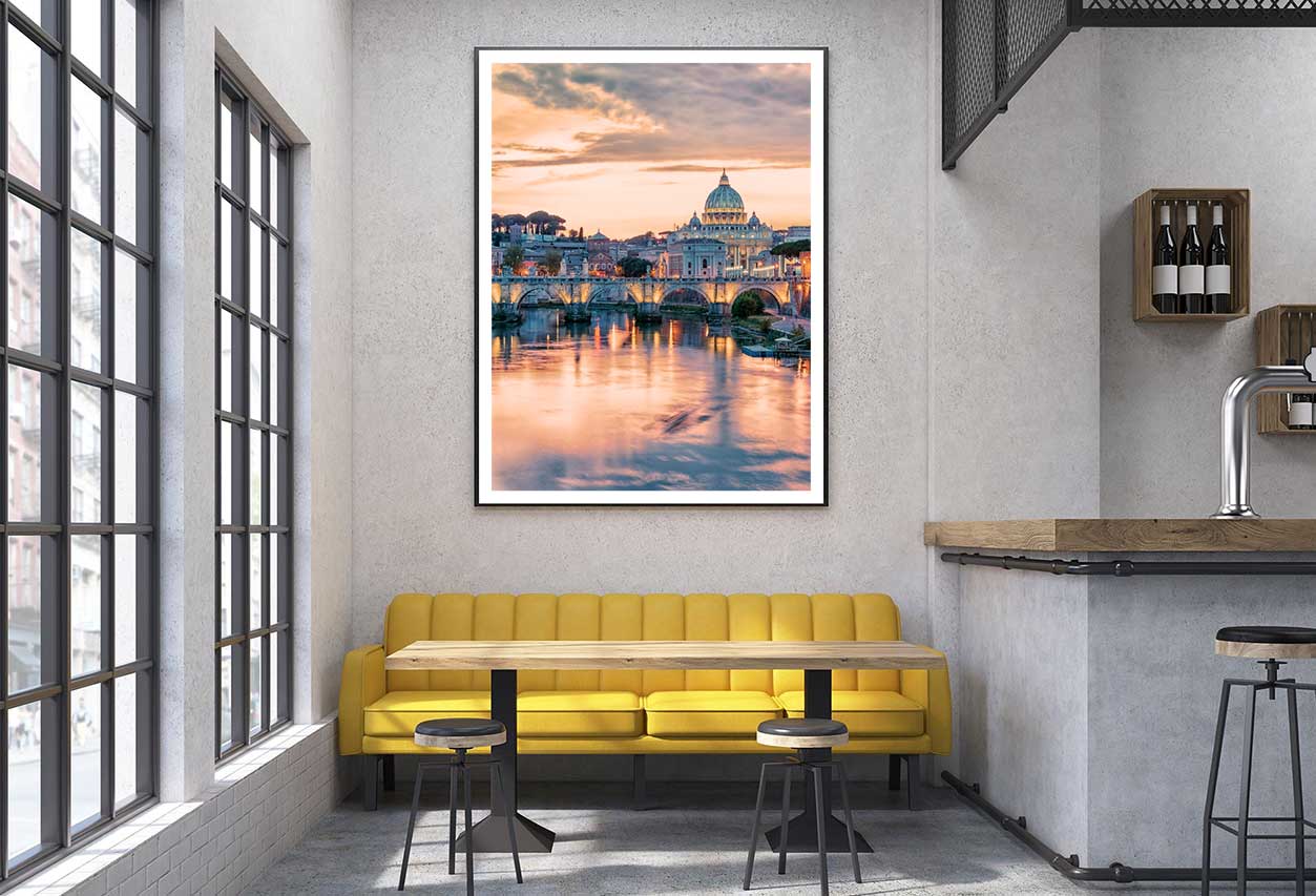 St. Peter's Basilica Sunset View Photograph Home Decor Premium Quality Poster Print Choose Your Sizes