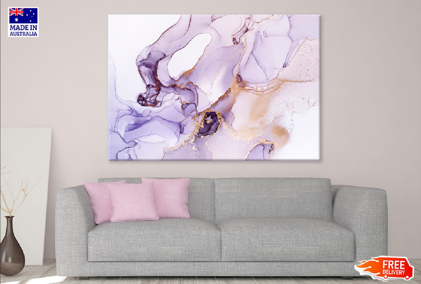 Pink Purple & Orange Abstract Design Print 100% Australian Made