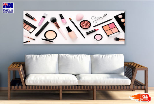 Panoramic Canvas Makeup Products View Photograph High Quality 100% Australian Made Wall Canvas Print Ready to Hang