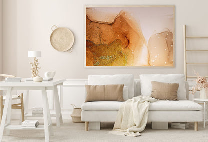 Orange & Gold Fluid Abstract Design Home Decor Premium Quality Poster Print Choose Your Sizes