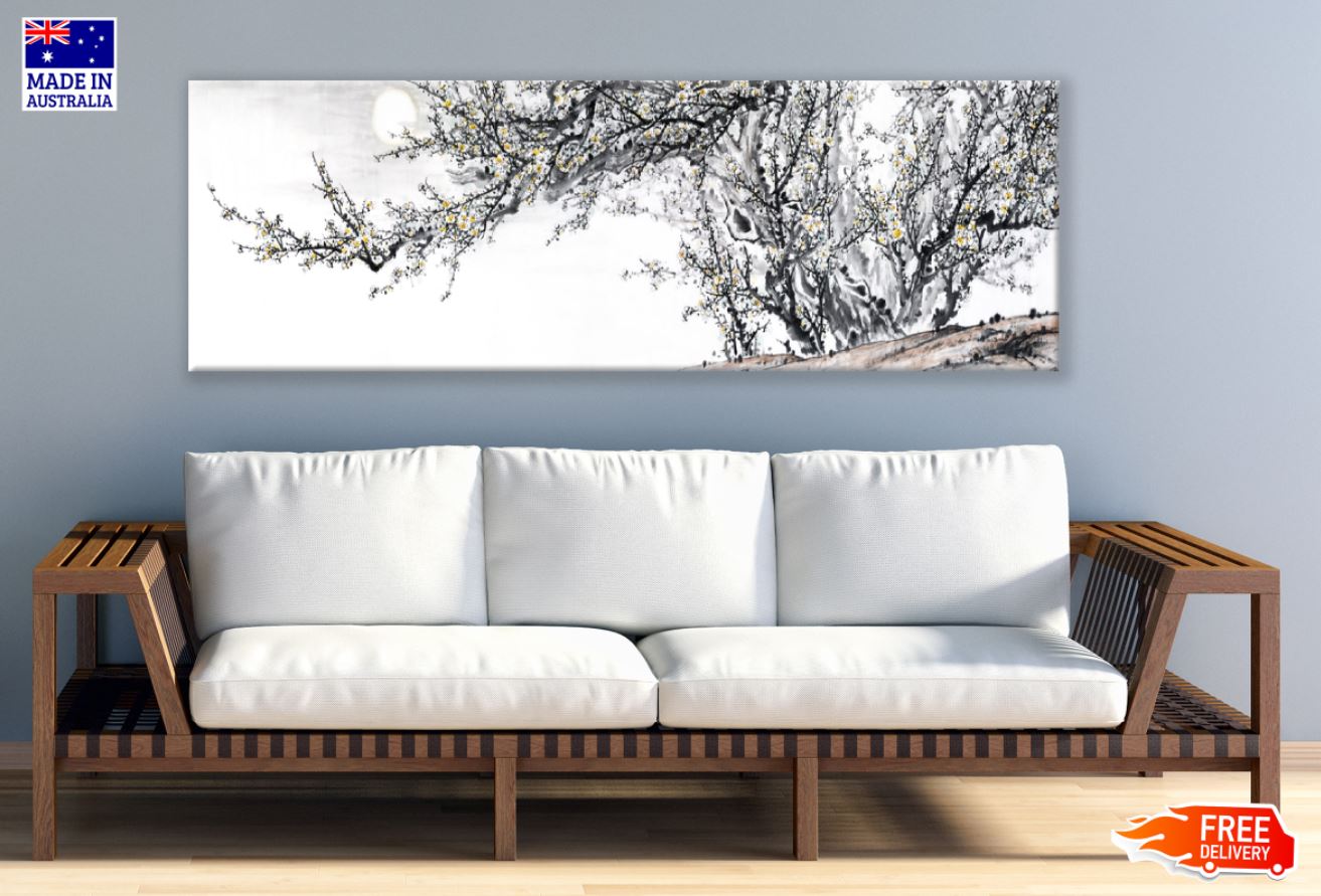 Panoramic Canvas Nature Watercolor High Quality 100% Australian Made Wall Canvas Print Ready to Hang