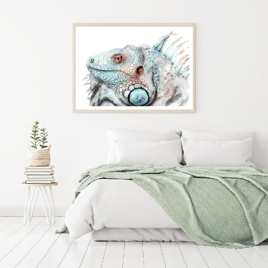 Lizard Portrait Watercolor Paint Home Decor Premium Quality Poster Print Choose Your Sizes