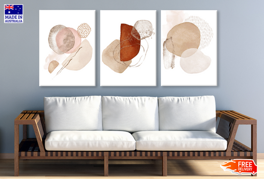 3 Set of Abstract Designs High Quality print 100% Australian made wall Canvas ready to hang