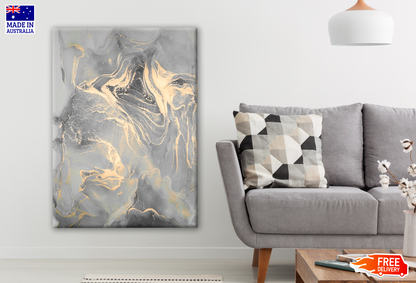 Grey Gold Abstract Design Print 100% Australian Made