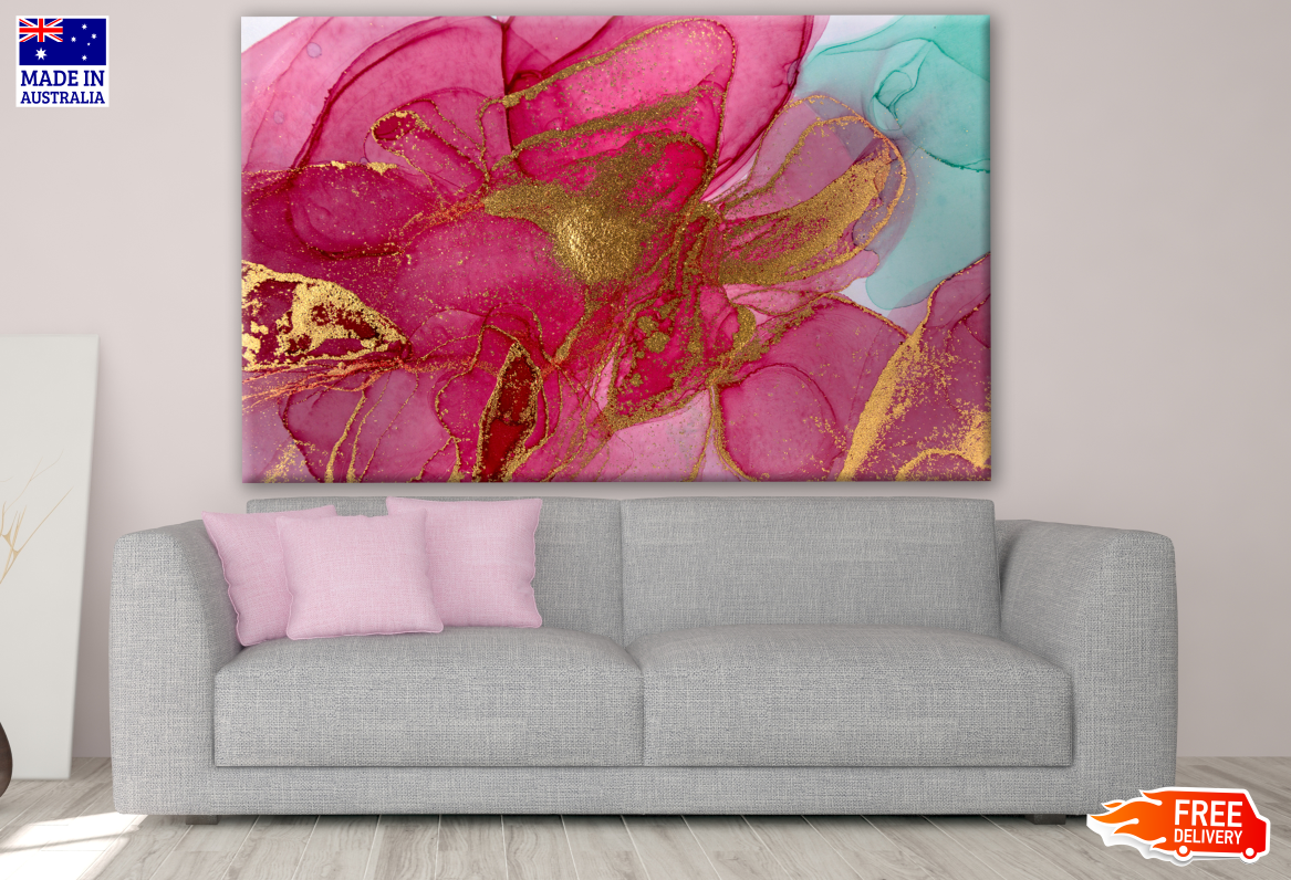 Pink Gold Abstract Design Print 100% Australian Made