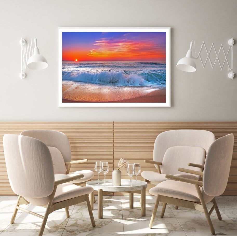Sea Sunset Scenery Photograph Home Decor Premium Quality Poster Print Choose Your Sizes