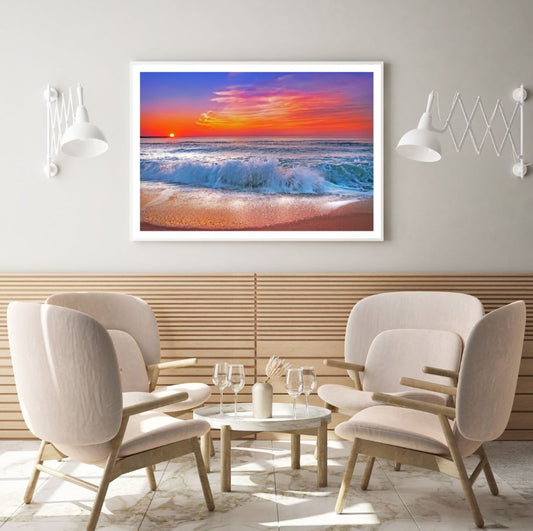 Sea Sunset Scenery Photograph Home Decor Premium Quality Poster Print Choose Your Sizes