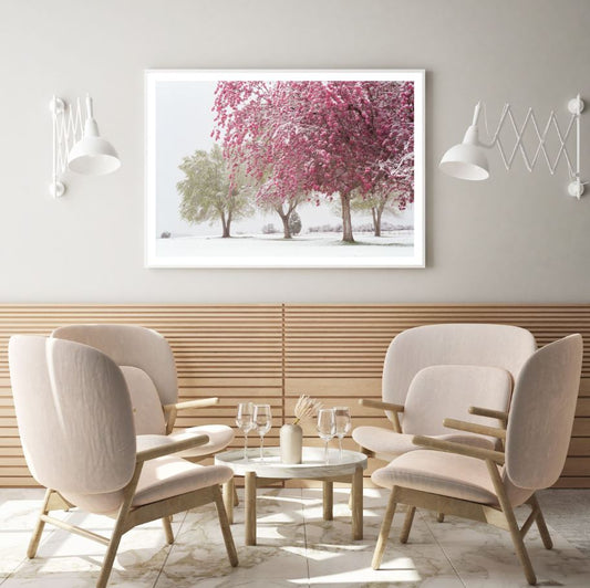 Floral Tree Forest on Snow Home Decor Premium Quality Poster Print Choose Your Sizes