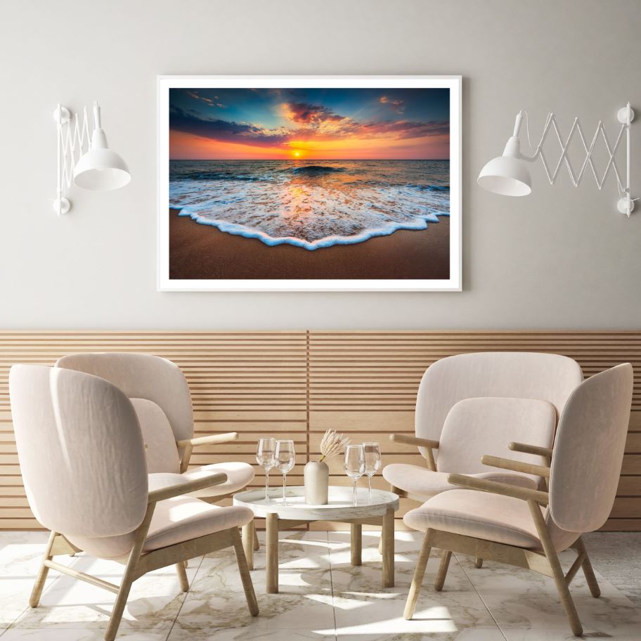 Sea Sunset Scenery Photograph Home Decor Premium Quality Poster Print Choose Your Sizes