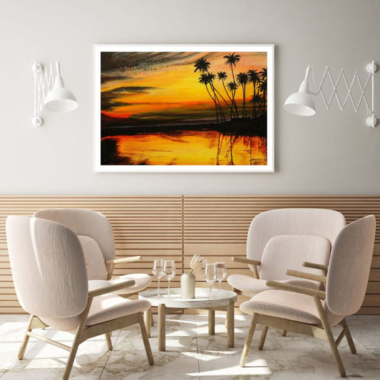 Sunset Scenery Oil Painting Home Decor Premium Quality Poster Print Choose Your Sizes