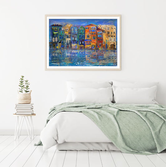 Colorful Buildings Oil Painting Home Decor Premium Quality Poster Print Choose Your Sizes