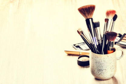 Makeup Brushes on a Cup Photograph Home Decor Premium Quality Poster Print Choose Your Sizes