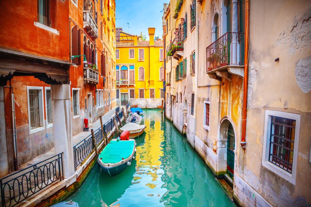 Building On Water with Boats View Home Decor Premium Quality Poster Print Choose Your Sizes