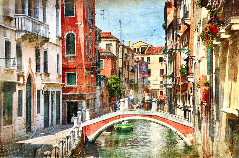 Canal Near Buildings Photograph Home Decor Premium Quality Poster Print Choose Your Sizes