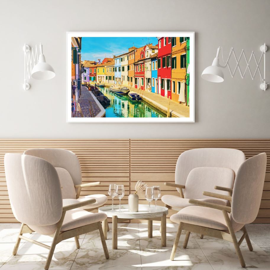 Canal Near Buildings Photograph Home Decor Premium Quality Poster Print Choose Your Sizes