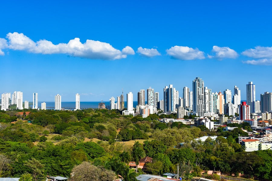 Panama City & Blue Sky Photograph, Panama Print 100% Australian Made