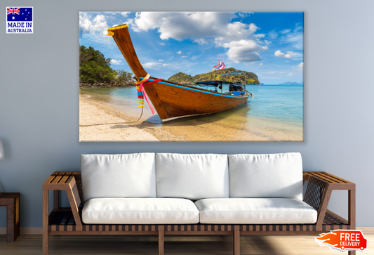 Boat On Sea & Sky View Photograph Print 100% Australian Made