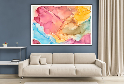 Pink Blue Yellow & Green Abstract Design Home Decor Premium Quality Poster Print Choose Your Sizes