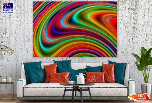 Colorful Curves Digital Abstract Design Print 100% Australian Made